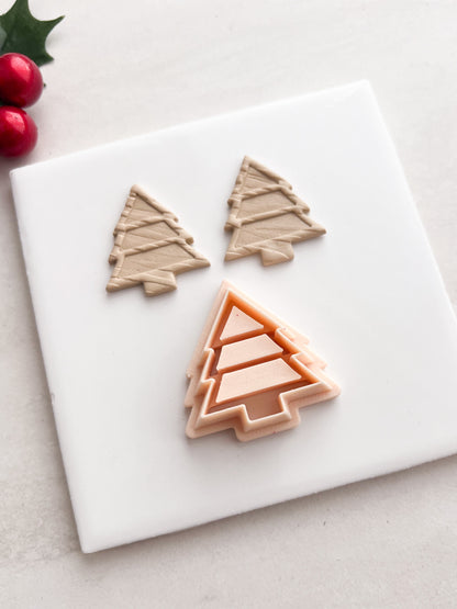Debossed Tree Bookcase Clay Cutter | Debossed Tree Bookcase Polymer Clay Cutter for DIY Nature Earrings Book-Themed Jewelry and Handmade Unique Accessories
