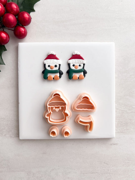 Penguin No. 3 Clay Cutter | Penguin No. 3 Polymer Clay Cutter for DIY Winter Earrings Arctic-Themed Jewelry and Handmade Christmas Accessories