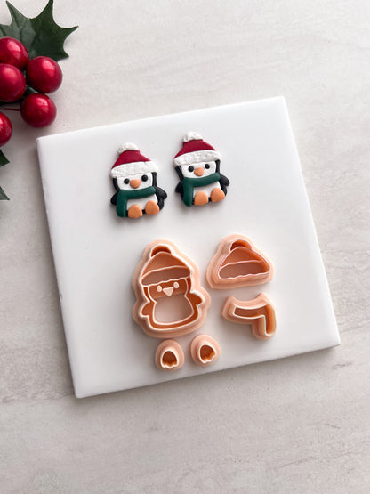 Penguin No. 3 Clay Cutter | Penguin No. 3 Polymer Clay Cutter for DIY Winter Earrings Arctic-Themed Jewelry and Handmade Christmas Accessories