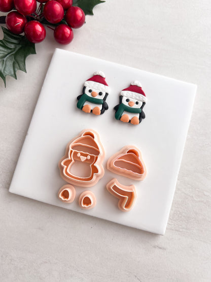 Penguin No. 3 Clay Cutter | Penguin No. 3 Polymer Clay Cutter for DIY Winter Earrings Arctic-Themed Jewelry and Handmade Christmas Accessories