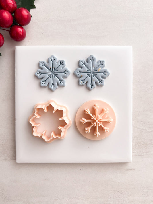 Snowflake No. 9 Clay Cutter | Snowflake No. 9 Polymer Clay Cutter for DIY Frosty Earrings Holiday Jewelry and Handmade Winter Accessories
