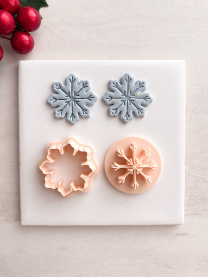 Snowflake No. 9 Clay Cutter | Snowflake No. 9 Polymer Clay Cutter for DIY Frosty Earrings Holiday Jewelry and Handmade Winter Accessories