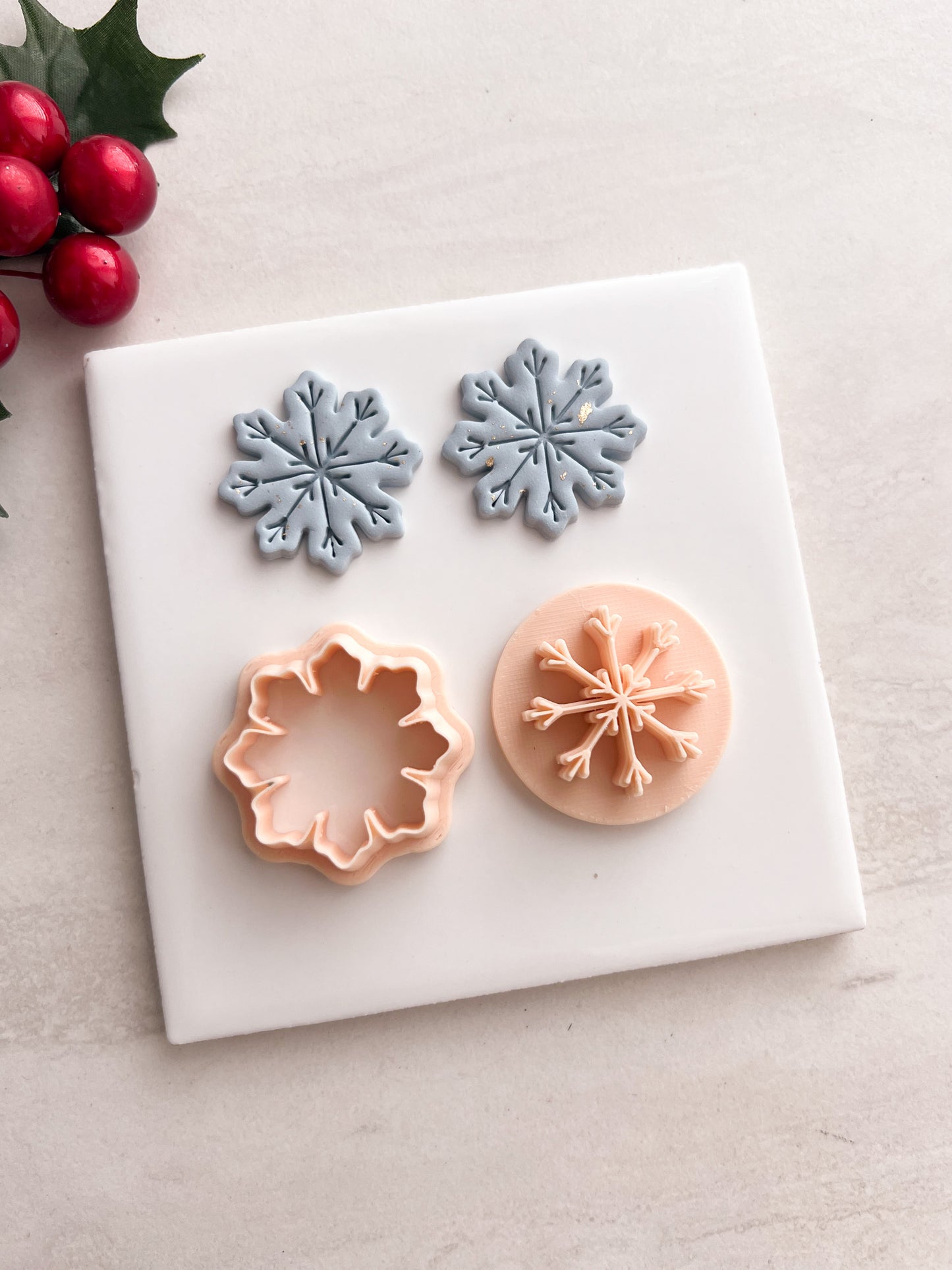 Snowflake No. 9 Clay Cutter | Snowflake No. 9 Polymer Clay Cutter for DIY Frosty Earrings Holiday Jewelry and Handmade Winter Accessories