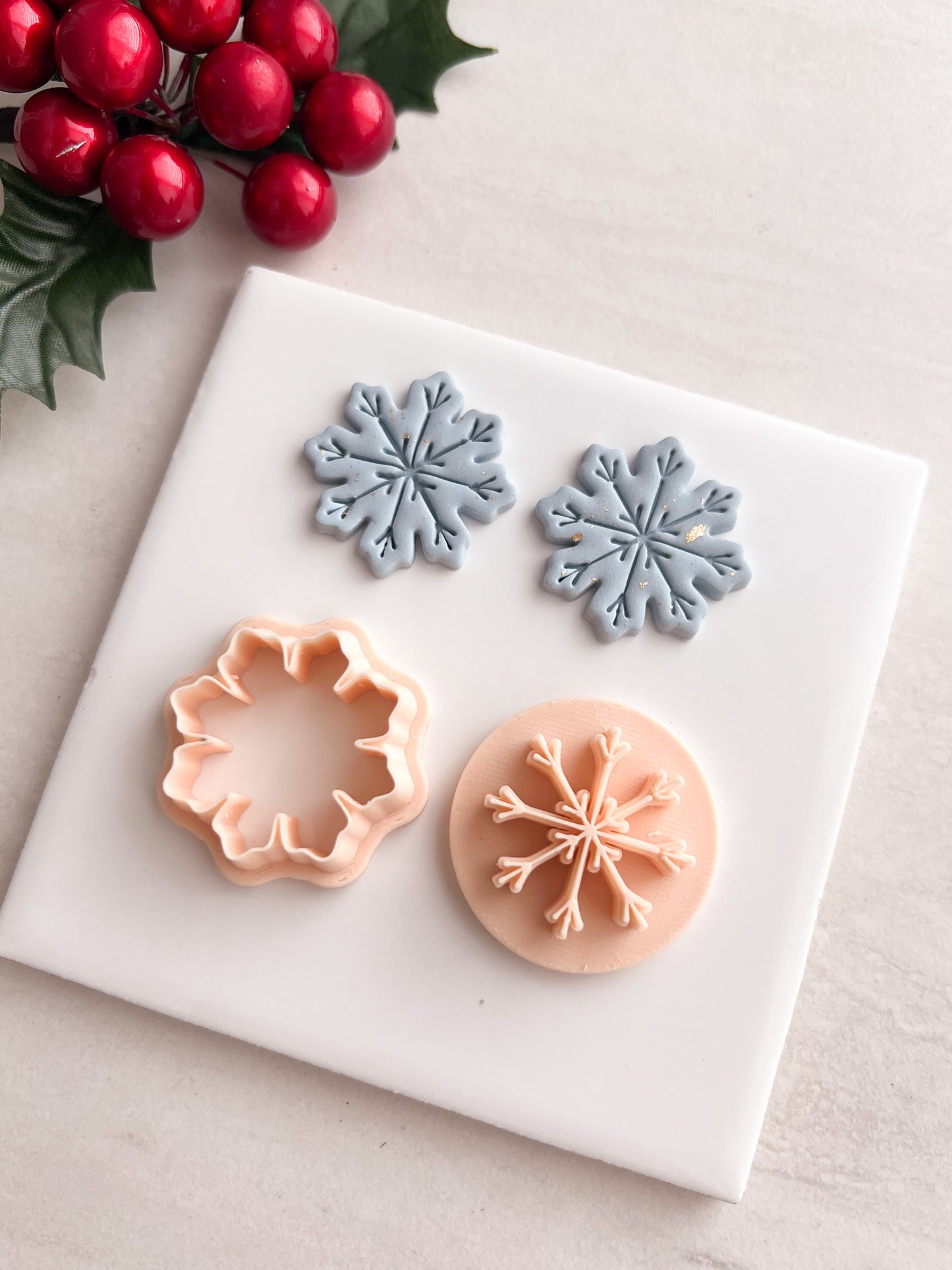 Snowflake No. 9 Clay Cutter | Snowflake No. 9 Polymer Clay Cutter for DIY Frosty Earrings Holiday Jewelry and Handmade Winter Accessories