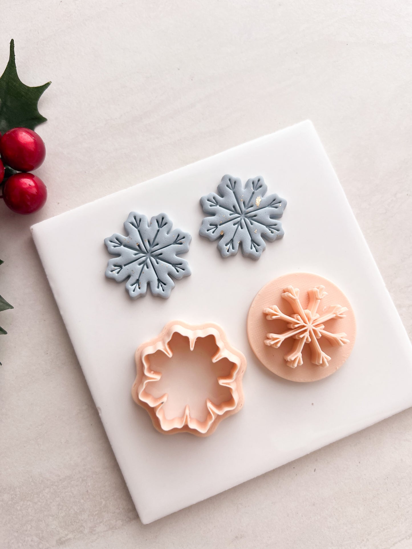 Snowflake No. 9 Clay Cutter | Snowflake No. 9 Polymer Clay Cutter for DIY Frosty Earrings Holiday Jewelry and Handmade Winter Accessories