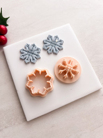 Snowflake No. 9 Clay Cutter | Snowflake No. 9 Polymer Clay Cutter for DIY Frosty Earrings Holiday Jewelry and Handmade Winter Accessories