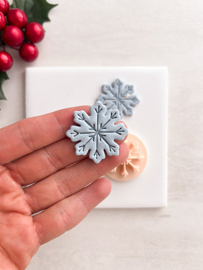 Snowflake No. 9 Clay Cutter | Snowflake No. 9 Polymer Clay Cutter for DIY Frosty Earrings Holiday Jewelry and Handmade Winter Accessories