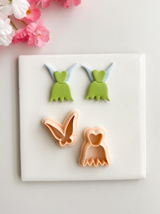 Tinkerbell Clay Cutter | Winged Fairy Polymer Clay Cutter for DIY Disney-Inspired Earrings Asian-Themed Jewelry and Handmade Accessories
