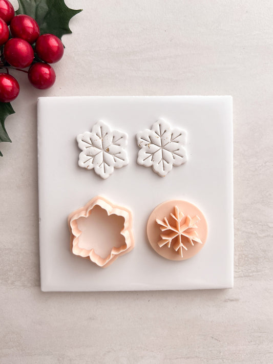 Snowflake No. 11 Clay Cutter | Snowflake No. 11 Polymer Clay Cutter for DIY Winter Earrings Festive Jewelry and Handmade Holiday Accessories