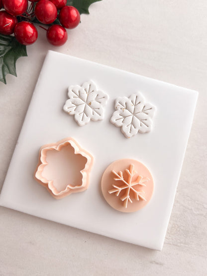 Snowflake No. 11 Clay Cutter | Snowflake No. 11 Polymer Clay Cutter for DIY Winter Earrings Festive Jewelry and Handmade Holiday Accessories
