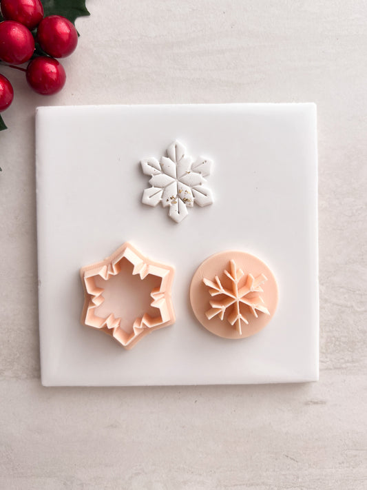 Snowflake No. 10 Clay Cutter | Snowflake No. 10 Polymer Clay Cutter for DIY Christmas Earrings Snowflake Jewelry and Handmade Seasonal Accessories