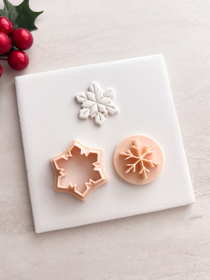 Snowflake No. 10 Clay Cutter | Snowflake No. 10 Polymer Clay Cutter for DIY Christmas Earrings Snowflake Jewelry and Handmade Seasonal Accessories