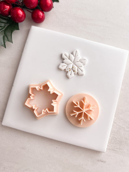 Snowflake No. 10 Clay Cutter | Snowflake No. 10 Polymer Clay Cutter for DIY Christmas Earrings Snowflake Jewelry and Handmade Seasonal Accessories