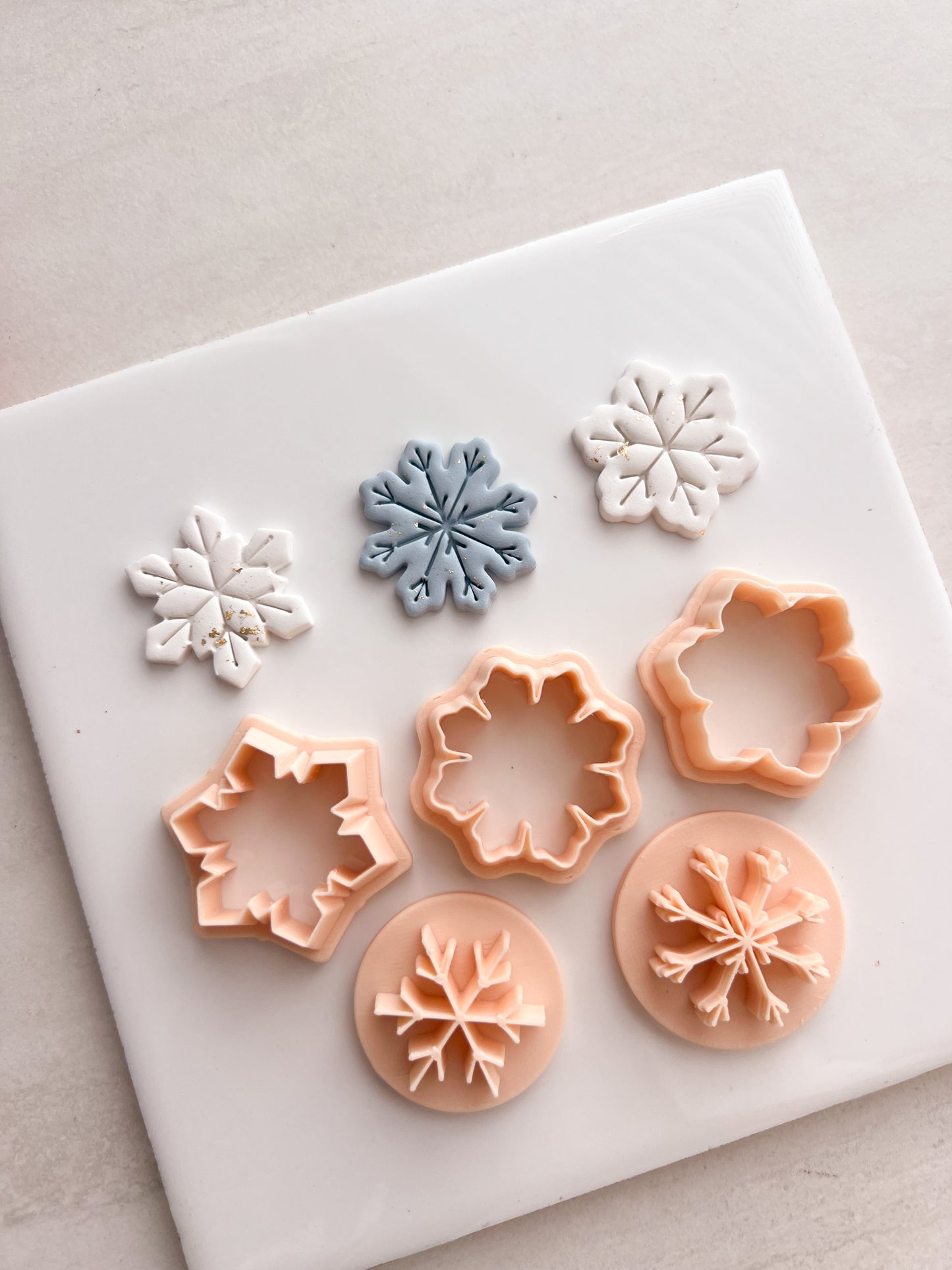 Snowflake Trio Clay Cutter | Snowflake Trio Polymer Clay Cutter for DIY Winter Earrings Holiday Jewelry and Handmade Christmas Accessories
