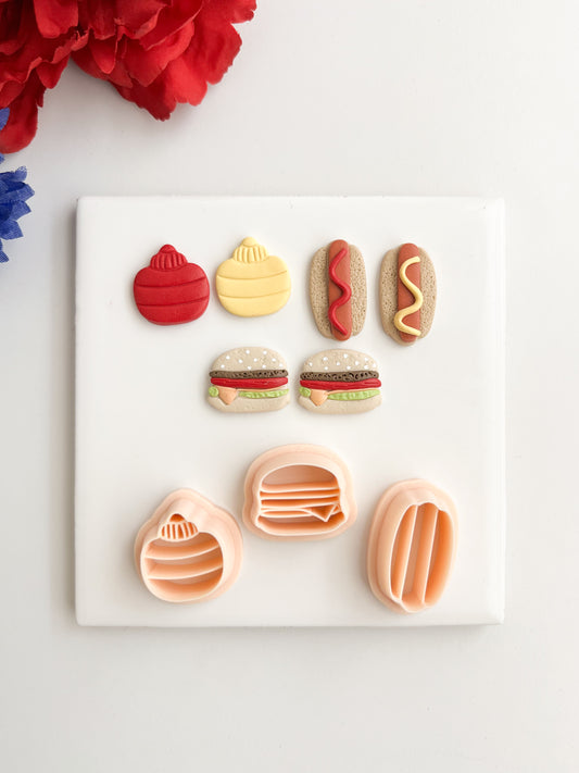 BBQ Trio Clay Cutters | BBQ Trio Polymer Clay Cutter Set for DIY Summer Earrings Grilling-Themed Jewelry and Handmade Outdoor Accessories