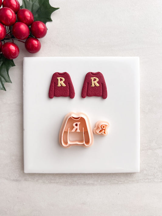 Ron Sweater Clay Cutters | Ron Sweater Polymer Clay Cutter for DIY Wizard-Themed Earrings Cozy Jewelry and Handmade Harry Potter Accessories