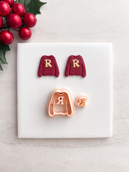 Ron Sweater Clay Cutters | Ron Sweater Polymer Clay Cutter for DIY Wizard-Themed Earrings Cozy Jewelry and Handmade Harry Potter Accessories