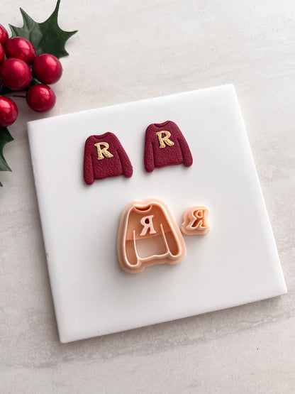 Ron Sweater Clay Cutters | Ron Sweater Polymer Clay Cutter for DIY Wizard-Themed Earrings Cozy Jewelry and Handmade Harry Potter Accessories
