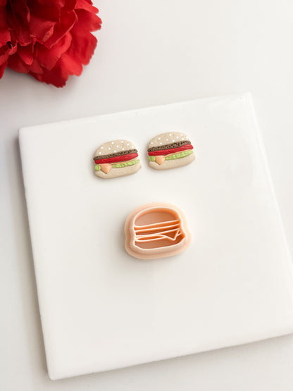 Burger Clay Cutter | Burger Polymer Clay Cutter for DIY Food Earrings Fast-Food Jewelry and Handmade Cute Accessories