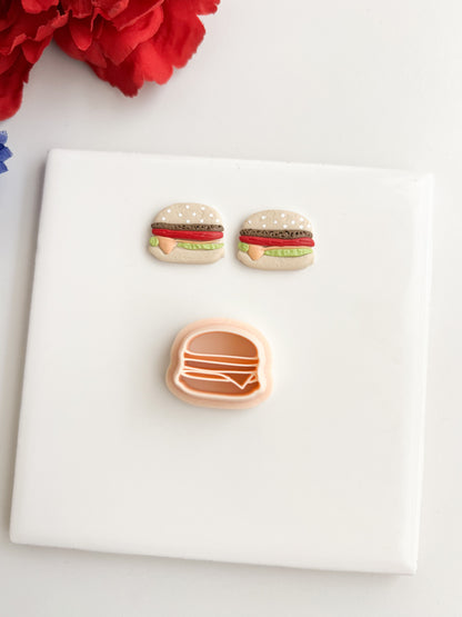 Burger Clay Cutter | Burger Polymer Clay Cutter for DIY Food Earrings Fast-Food Jewelry and Handmade Cute Accessories