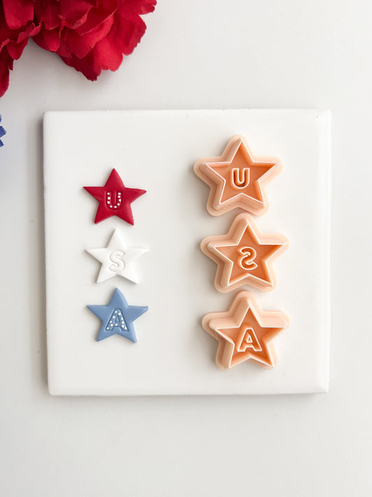 USA Stars Clay Cutter | USA Stars Polymer Clay Cutter for DIY Independence Day Earrings Starry Jewelry and Handmade Celebration Accessories
