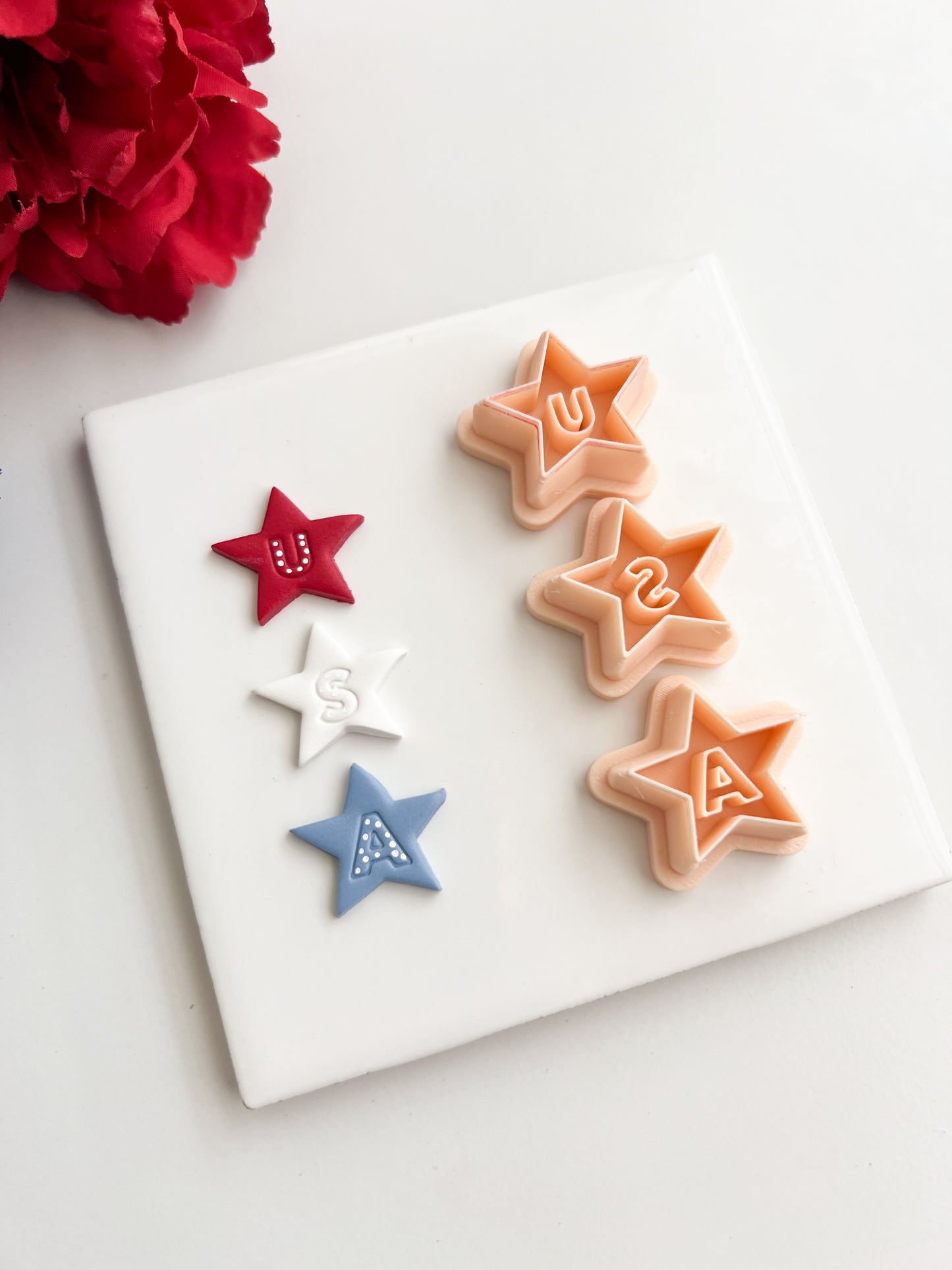 USA Stars Clay Cutter | USA Stars Polymer Clay Cutter for DIY Independence Day Earrings Starry Jewelry and Handmade Celebration Accessories