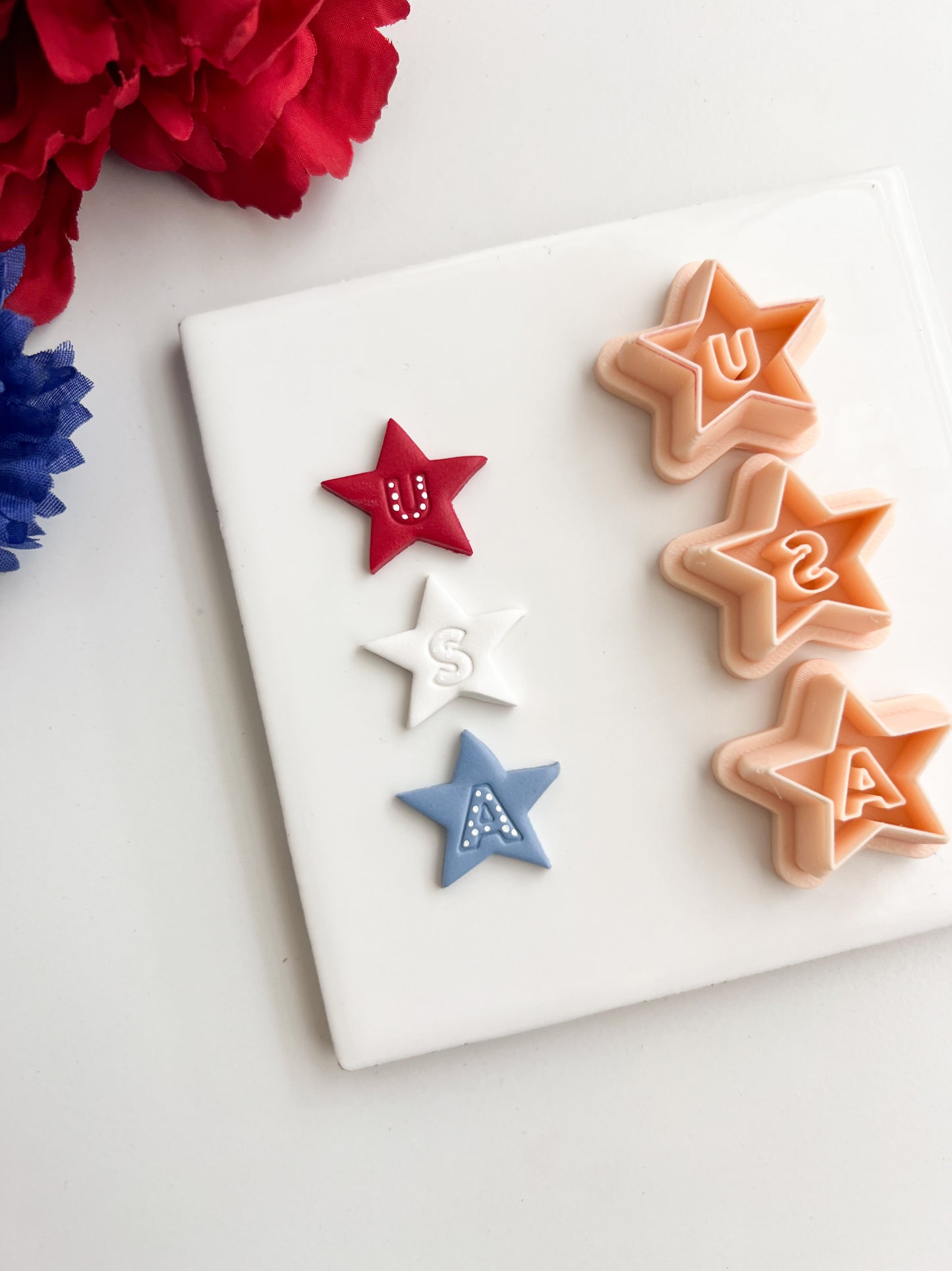 USA Stars Clay Cutter | USA Stars Polymer Clay Cutter for DIY Independence Day Earrings Starry Jewelry and Handmade Celebration Accessories