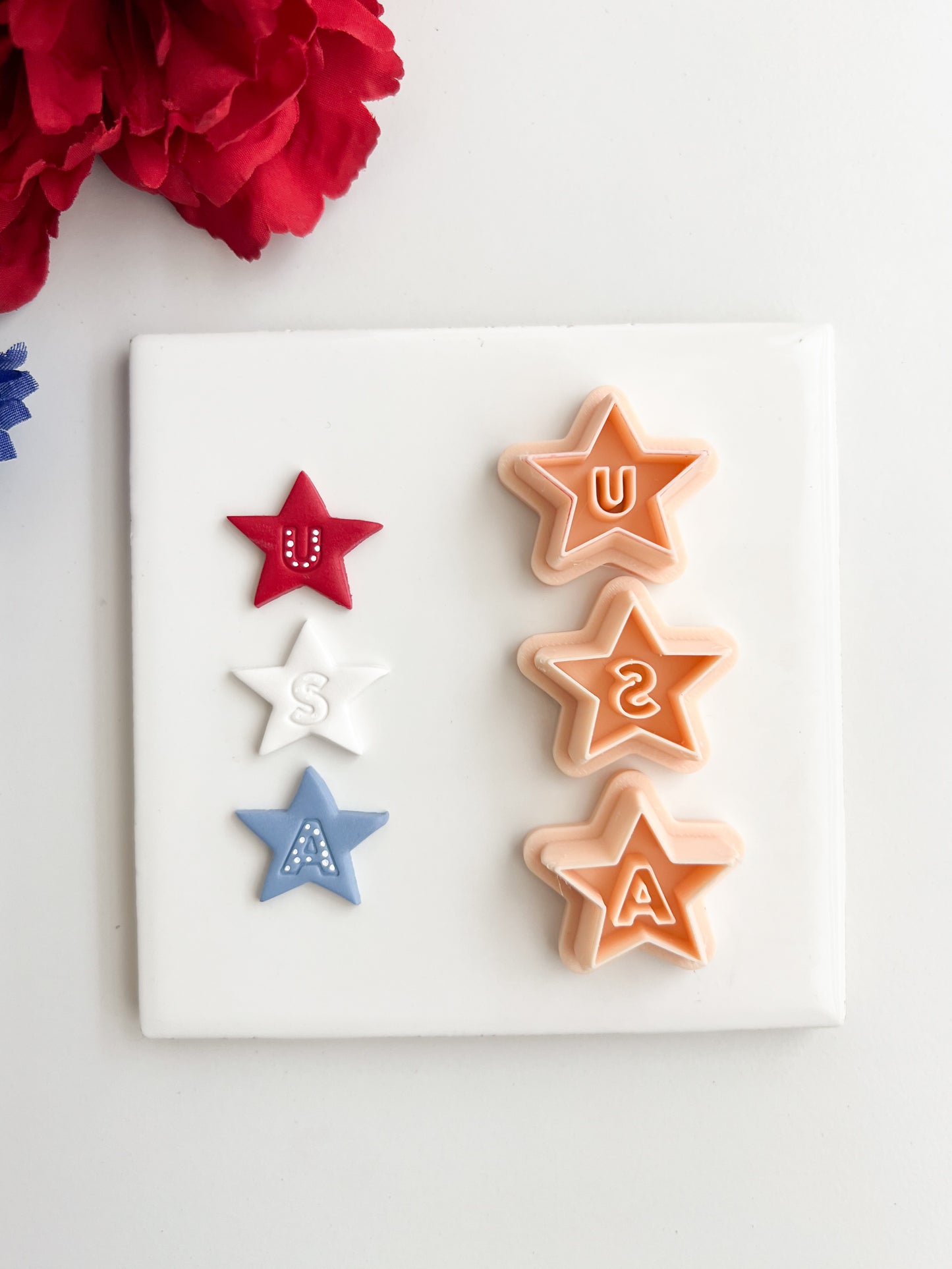 USA Stars Clay Cutter | USA Stars Polymer Clay Cutter for DIY Independence Day Earrings Starry Jewelry and Handmade Celebration Accessories