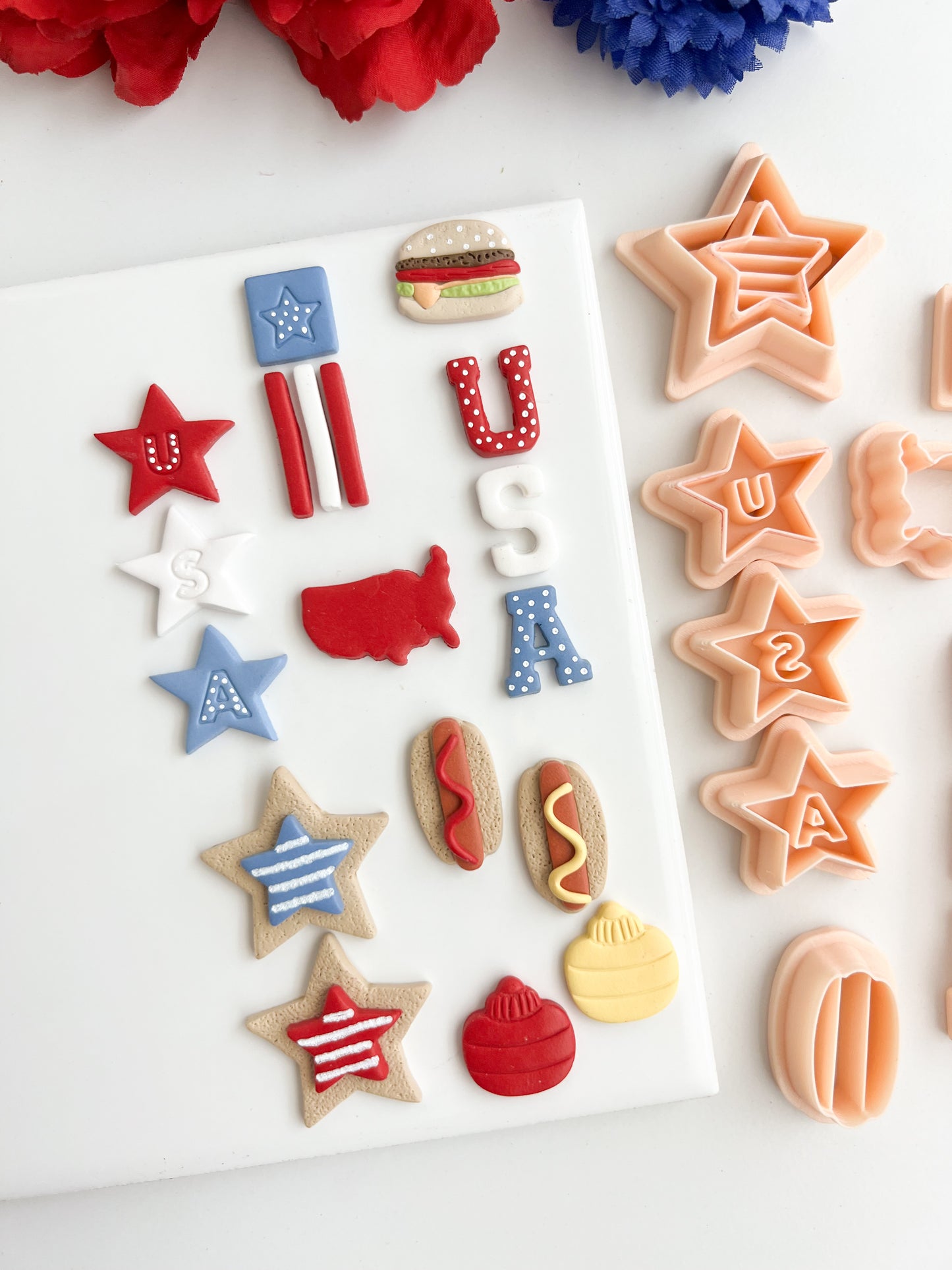 4th of July Mini Bundle Clay Cutter Set | 4th of July Mini Bundle Polymer Clay Cutter Set for DIY Patriotic Earrings Independence Day Jewelry and Handmade Celebration Accessories