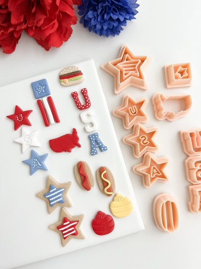 4th of July Mini Bundle Clay Cutter Set | 4th of July Mini Bundle Polymer Clay Cutter Set for DIY Patriotic Earrings Independence Day Jewelry and Handmade Celebration Accessories