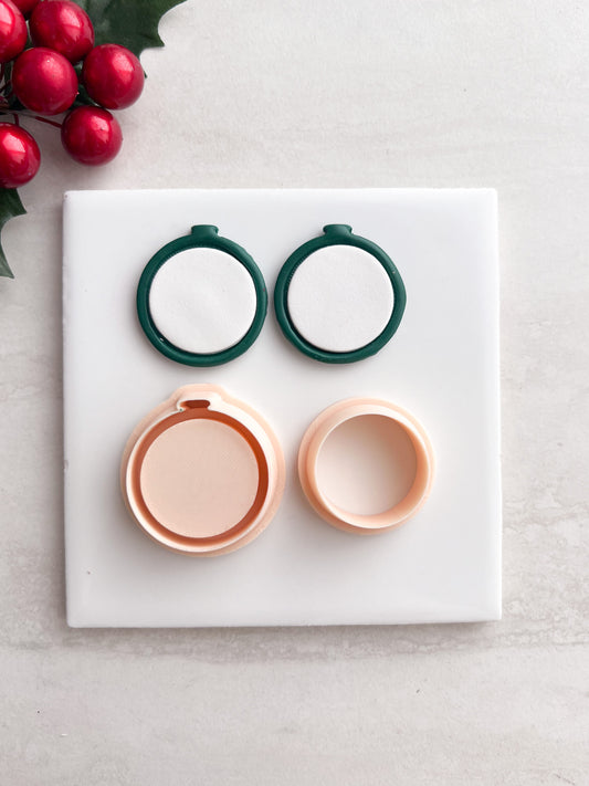 Debossed Circle Pendant Clay Cutter | Debossed Circle Pendant Polymer Clay Cutter for DIY Minimalist Earrings Geometric-Themed Jewelry and Handmade Chic Accessories