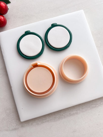 Debossed Circle Pendant Clay Cutter | Debossed Circle Pendant Polymer Clay Cutter for DIY Minimalist Earrings Geometric-Themed Jewelry and Handmade Chic Accessories
