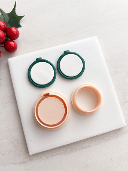 Debossed Circle Pendant Clay Cutter | Debossed Circle Pendant Polymer Clay Cutter for DIY Minimalist Earrings Geometric-Themed Jewelry and Handmade Chic Accessories