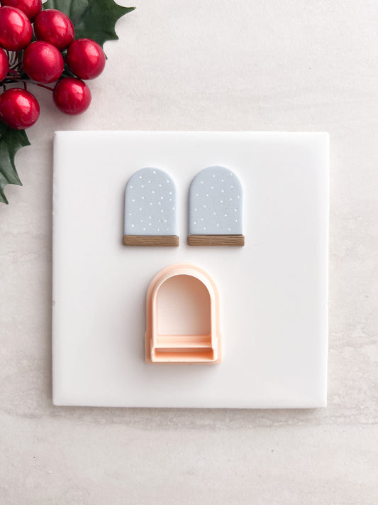 Modern Snowglobe Clay Cutter | Modern Snowglobe Polymer Clay Cutter for DIY Christmas Earrings Festive Jewelry and Handmade Holiday Accessories