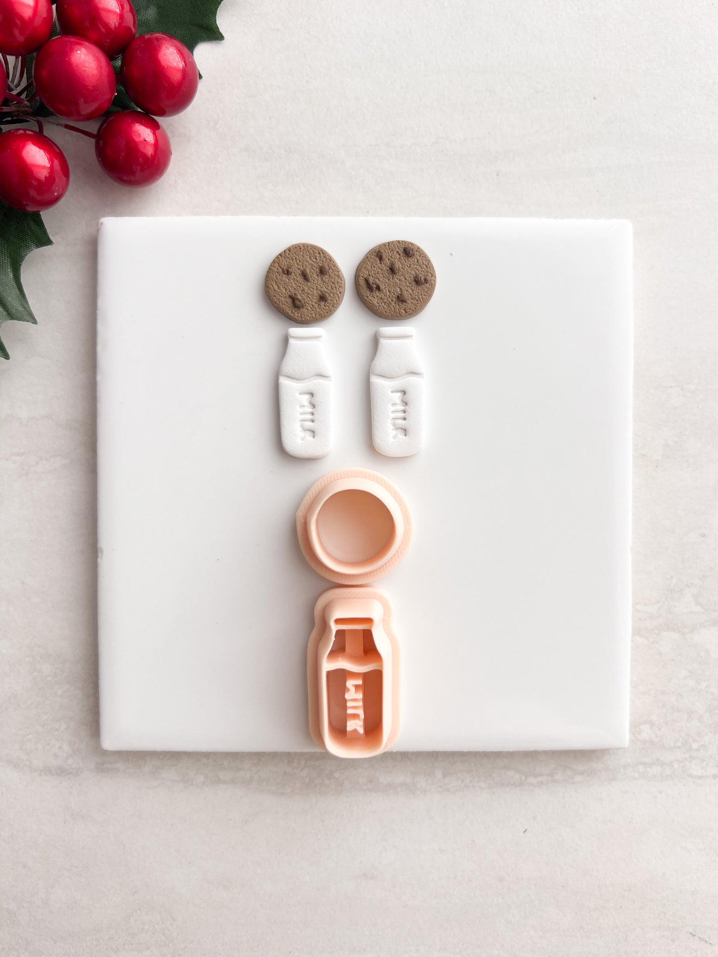 Milk and Cookies No. 2 Clay Cutter | Milk and Cookies No. 2 Polymer Clay Cutter for DIY Bakery Earrings Food-Themed Jewelry and Handmade Sweet Accessories