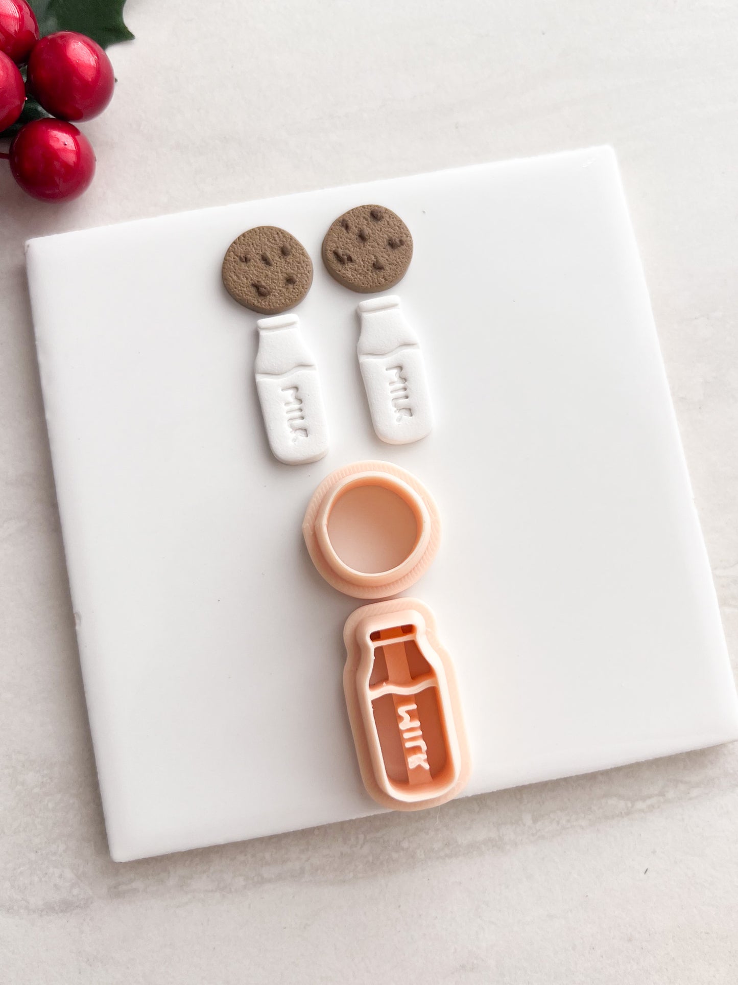 Milk and Cookies No. 2 Clay Cutter | Milk and Cookies No. 2 Polymer Clay Cutter for DIY Bakery Earrings Food-Themed Jewelry and Handmade Sweet Accessories