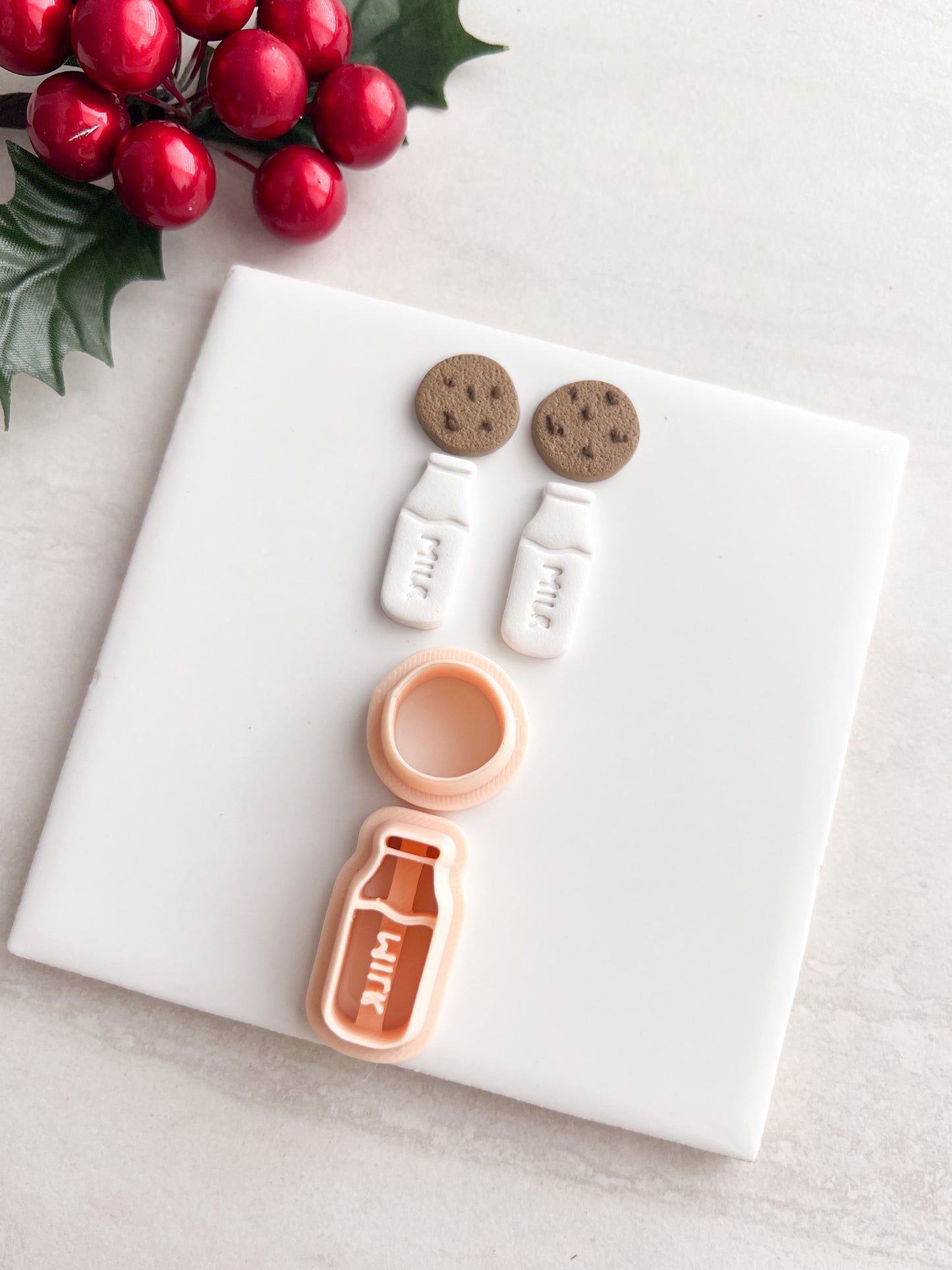 Milk and Cookies No. 2 Clay Cutter | Milk and Cookies No. 2 Polymer Clay Cutter for DIY Bakery Earrings Food-Themed Jewelry and Handmade Sweet Accessories