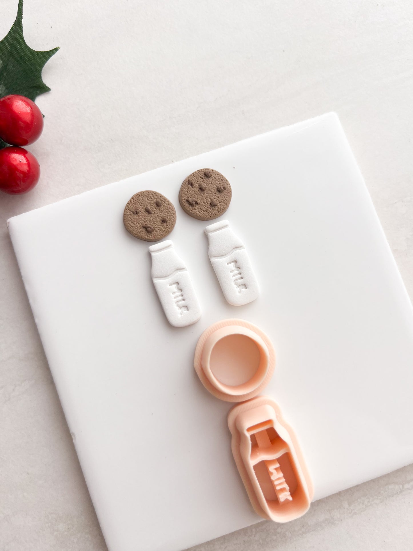 Milk and Cookies No. 2 Clay Cutter | Milk and Cookies No. 2 Polymer Clay Cutter for DIY Bakery Earrings Food-Themed Jewelry and Handmade Sweet Accessories
