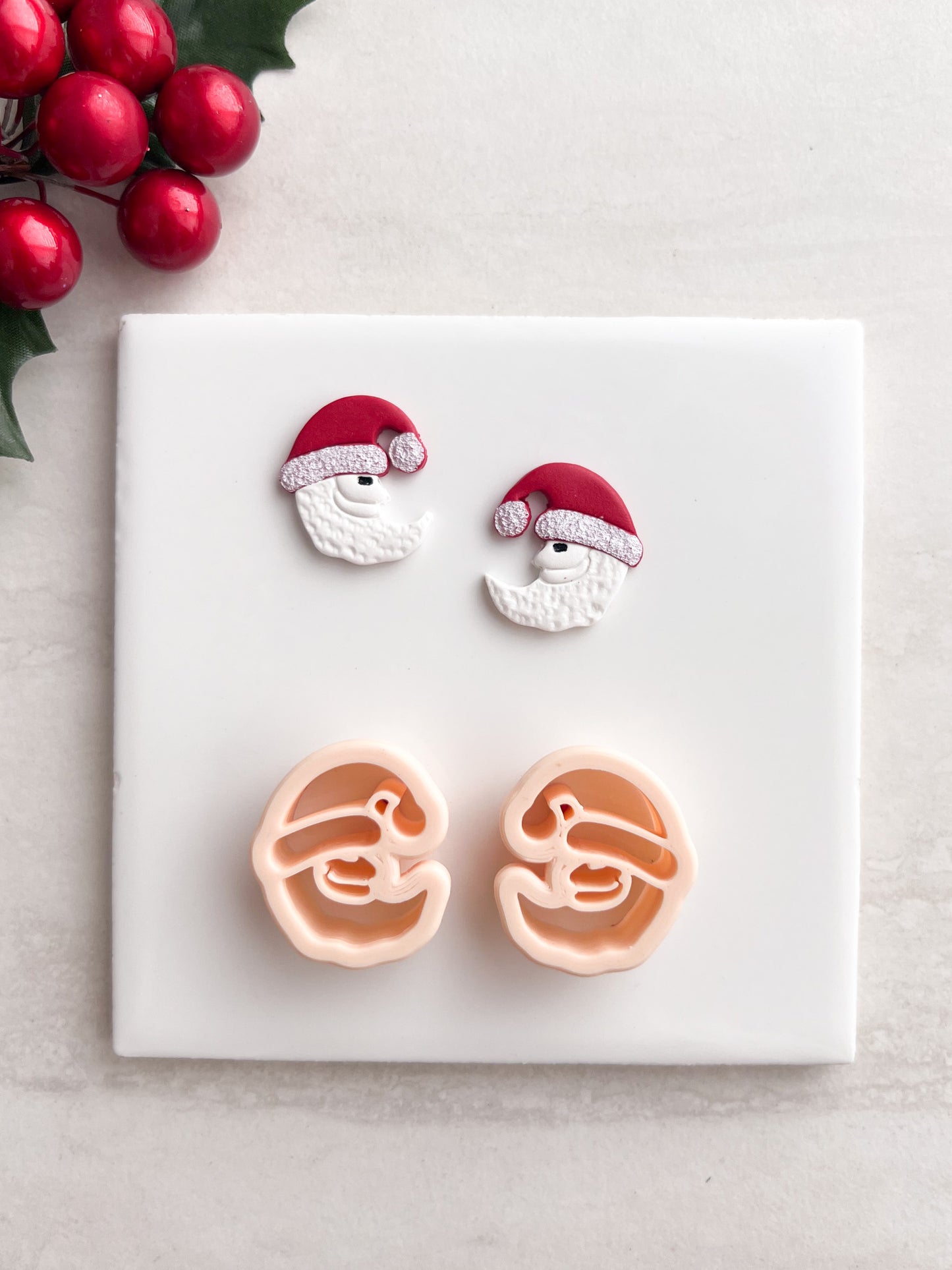 Santa Moon No. 1 Clay Cutter | Santa Moon No. 1 Polymer Clay Cutter for DIY Christmas Earrings Winter Jewelry and Handmade Holiday Accessories