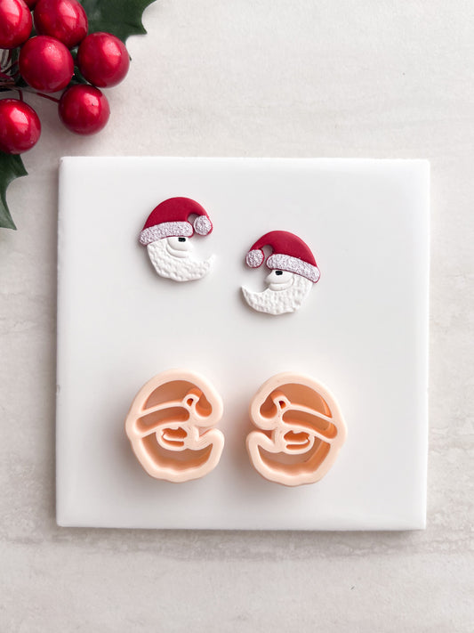 Santa Moon No. 1 Clay Cutter | Santa Moon No. 1 Polymer Clay Cutter for DIY Christmas Earrings Winter Jewelry and Handmade Holiday Accessories