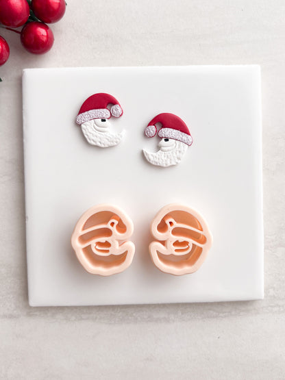 Santa Moon No. 1 Clay Cutter | Santa Moon No. 1 Polymer Clay Cutter for DIY Christmas Earrings Winter Jewelry and Handmade Holiday Accessories