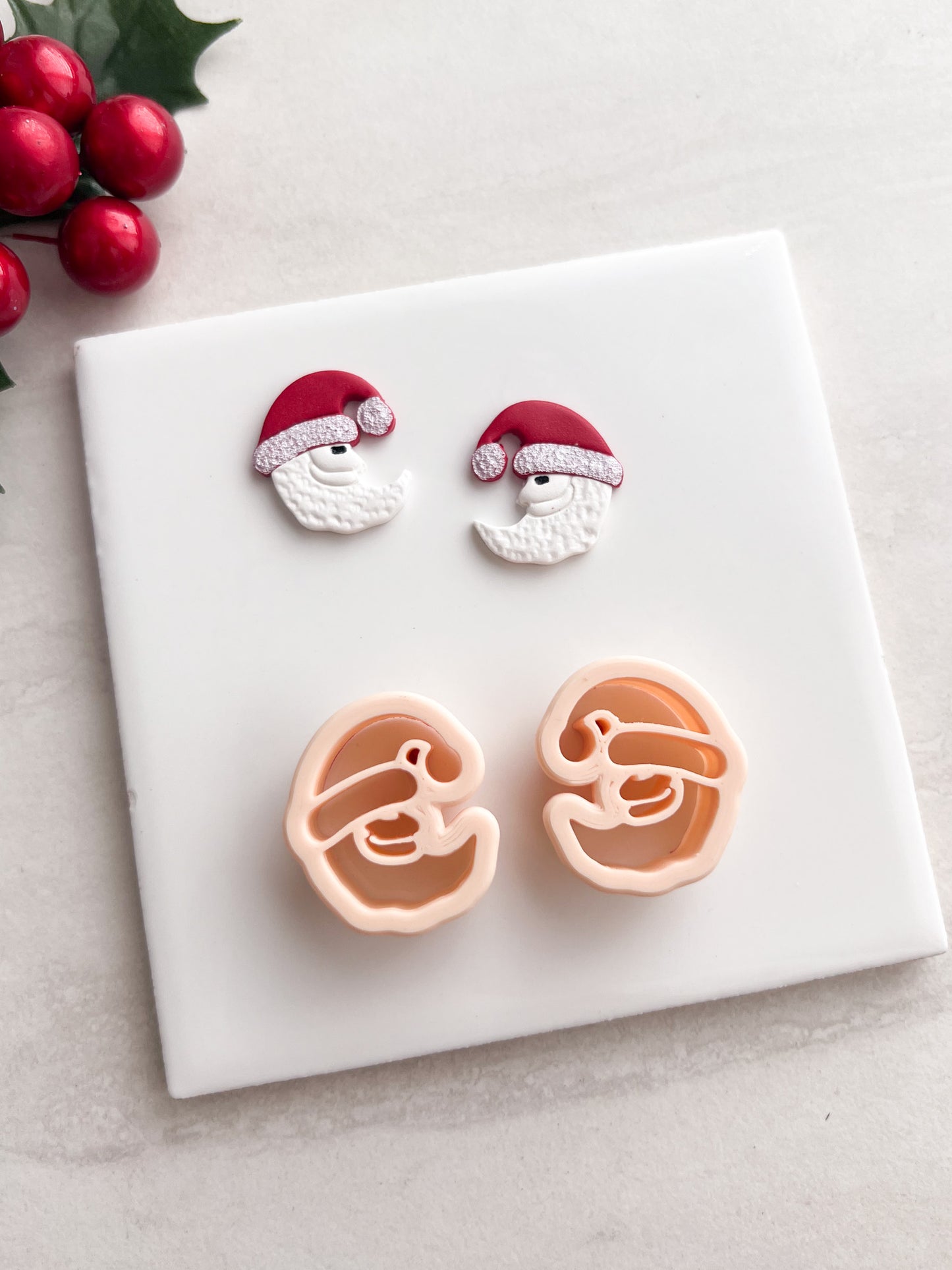 Santa Moon No. 1 Clay Cutter | Santa Moon No. 1 Polymer Clay Cutter for DIY Christmas Earrings Winter Jewelry and Handmade Holiday Accessories