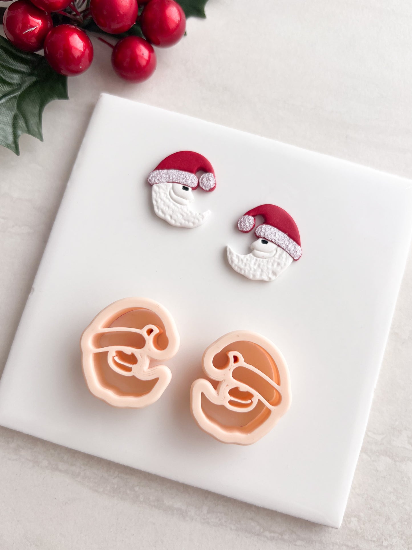 Santa Moon No. 1 Clay Cutter | Santa Moon No. 1 Polymer Clay Cutter for DIY Christmas Earrings Winter Jewelry and Handmade Holiday Accessories