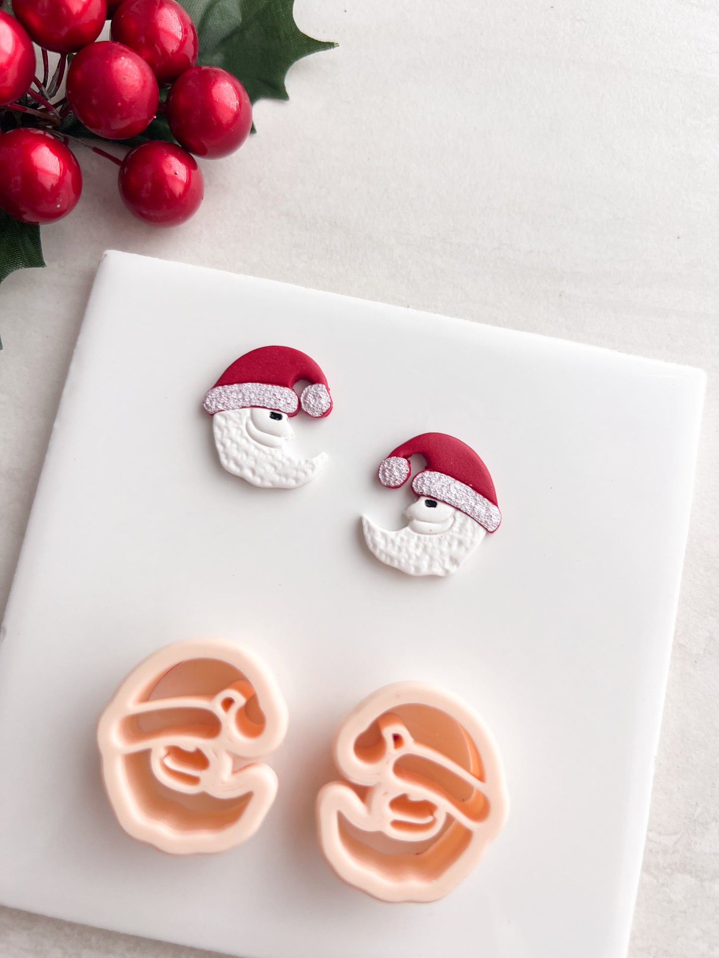 Santa Moon No. 1 Clay Cutter | Santa Moon No. 1 Polymer Clay Cutter for DIY Christmas Earrings Winter Jewelry and Handmade Holiday Accessories