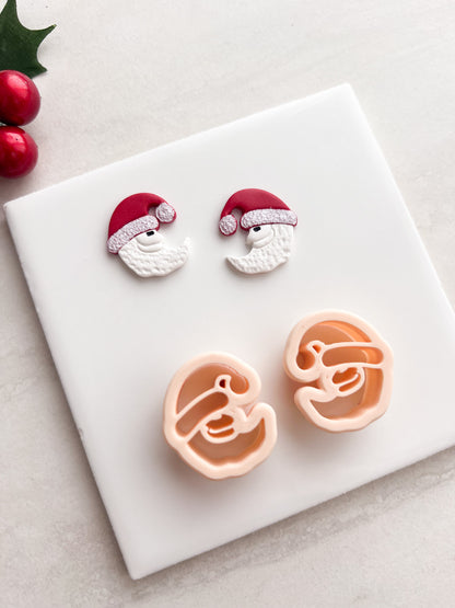 Santa Moon No. 1 Clay Cutter | Santa Moon No. 1 Polymer Clay Cutter for DIY Christmas Earrings Winter Jewelry and Handmade Holiday Accessories
