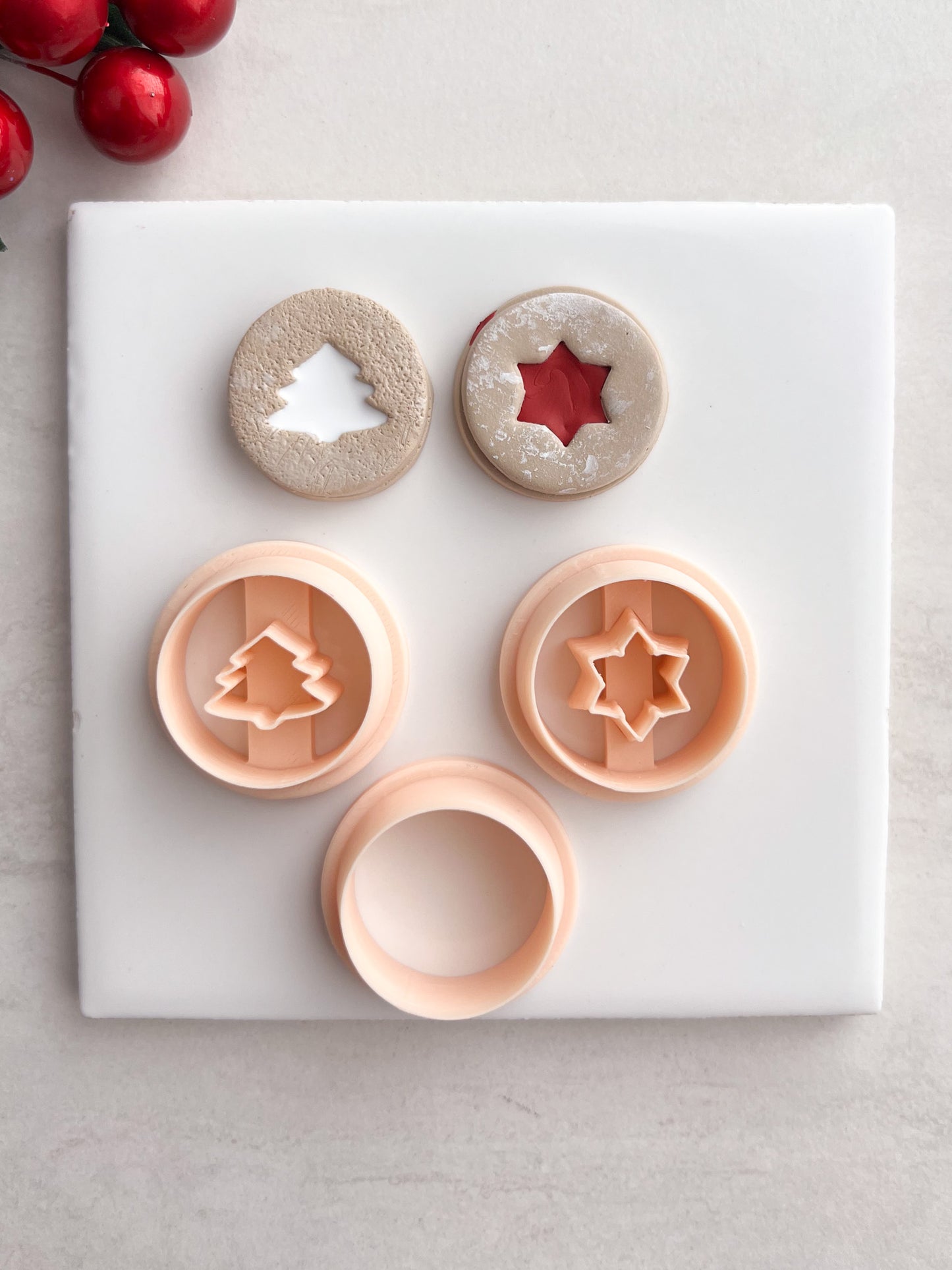 Sugar Cookie Duo No. 2 Clay Cutter | Sugar Cookie Duo Polymer Clay Cutter for DIY Holiday Earrings Baking-Themed Jewelry and Handmade Christmas Accessories