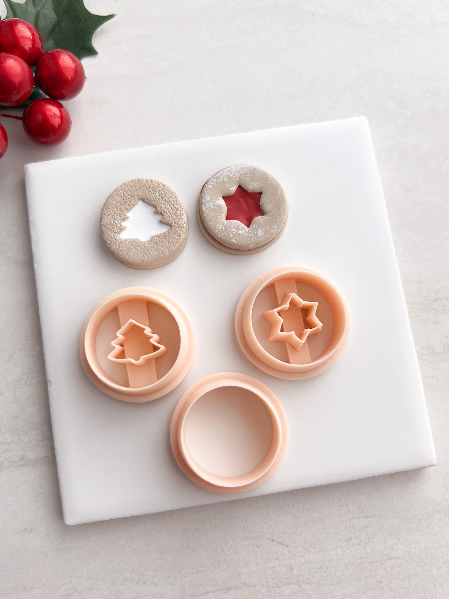 Sugar Cookie Duo No. 2 Clay Cutter | Sugar Cookie Duo Polymer Clay Cutter for DIY Holiday Earrings Baking-Themed Jewelry and Handmade Christmas Accessories