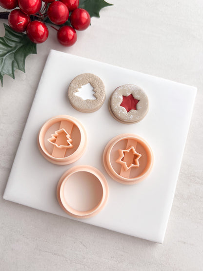 Sugar Cookie Duo No. 2 Clay Cutter | Sugar Cookie Duo Polymer Clay Cutter for DIY Holiday Earrings Baking-Themed Jewelry and Handmade Christmas Accessories