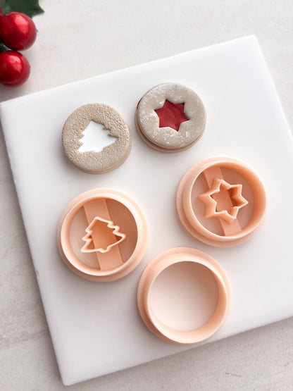 Sugar Cookie Duo No. 2 Clay Cutter | Sugar Cookie Duo Polymer Clay Cutter for DIY Holiday Earrings Baking-Themed Jewelry and Handmade Christmas Accessories