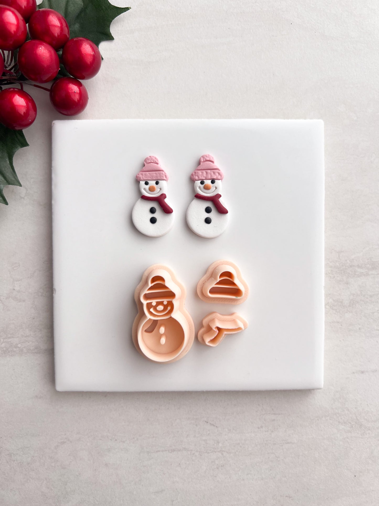 Snowman No. 4 Clay Cutter | Snowman No. 4 Polymer Clay Cutter for DIY Snow-Themed Earrings Holiday Jewelry and Handmade Christmas Accessories